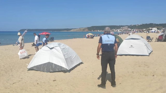 Saros Körfezi sahillerine izinsiz kurulan çadırlar kaldırıldı