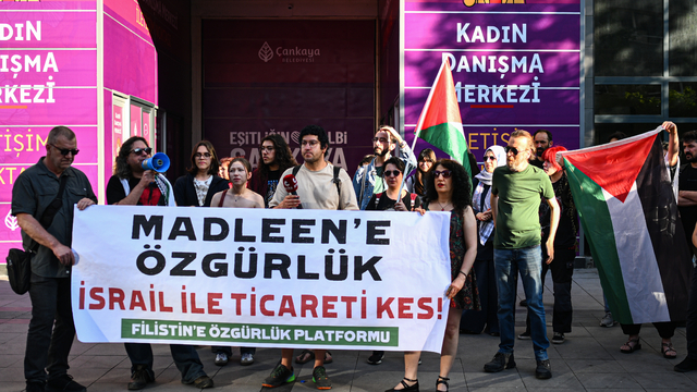 Başkent'te, İsrail'in "Madleen" gemisine saldırısı protesto edildi