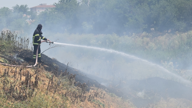 Kırklareli'nde otluk alanda çıkan yangın söndürüldü