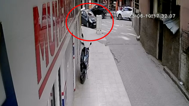 5'inci kattan park halindeki otomobilin üzerine düşen Elif, yaralandı; o anlar kamerada