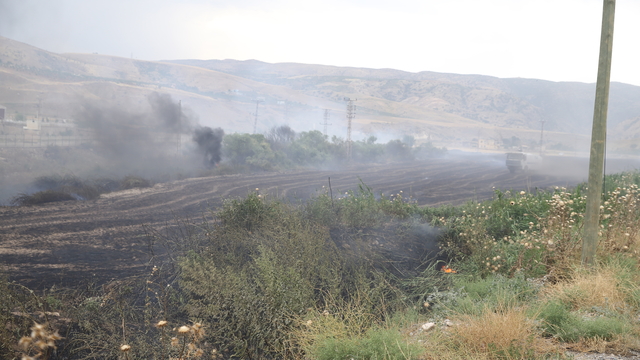 Siirt'te çıkan anız yangını evlere sıçramadan söndürüldü