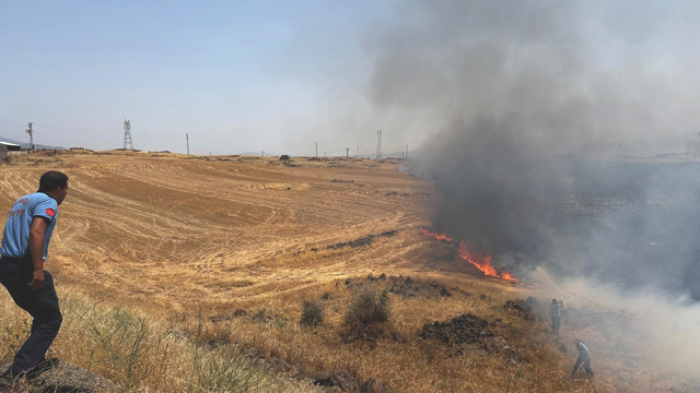 Gaziantep'te anız yangını; 300 dönüm alanda etkili oldu