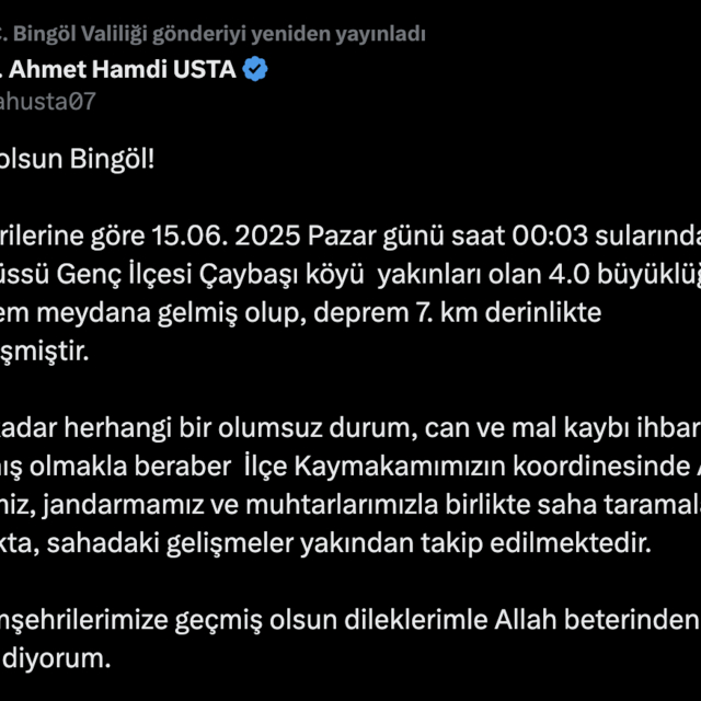 Bingöl'de 4 büyüklüğünde deprem (2)