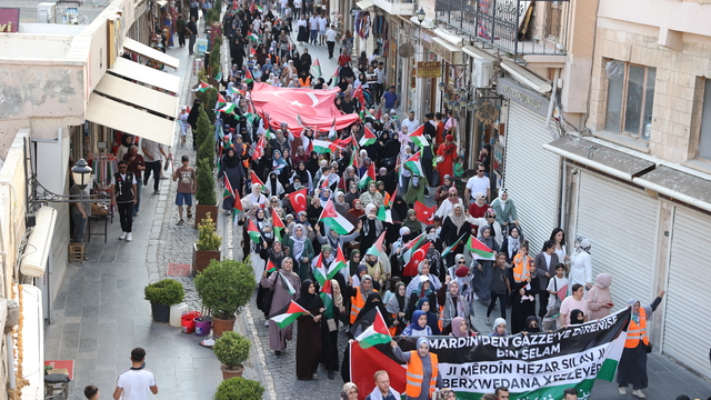 Mardin'de, İsrail'in Gazze'ye saldırıları protesto edildi