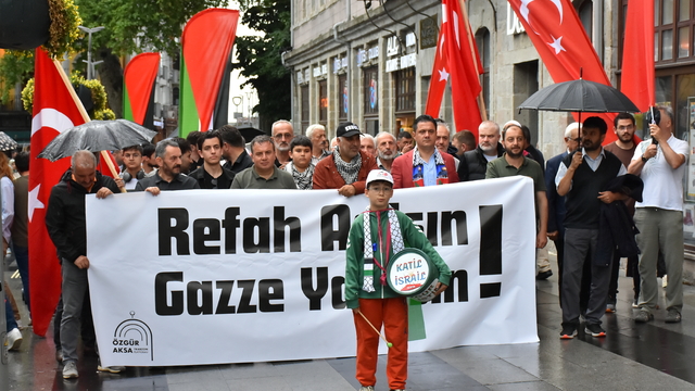 Trabzon'da Filistin'e destek yürüyüşü düzenlendi