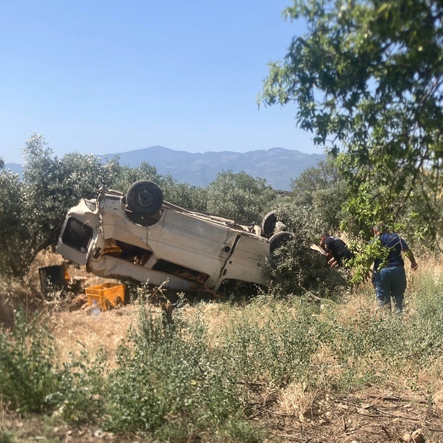 Aydın'da takla atan panelvanın sürücüsü öldü
