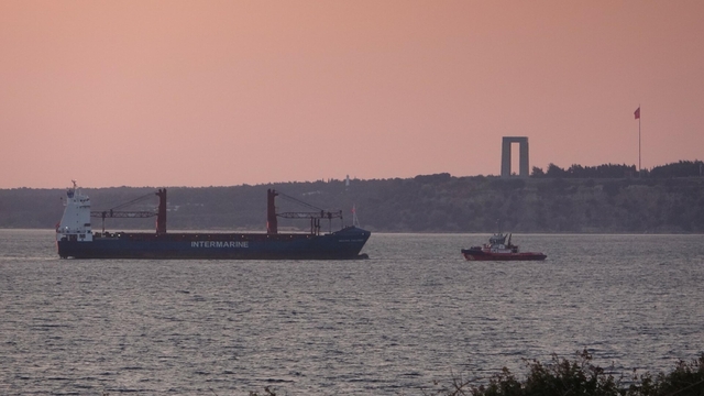 Çanakkale Boğazı'nda bir geminin makine dairesinde çıkan yangın söndürüldü