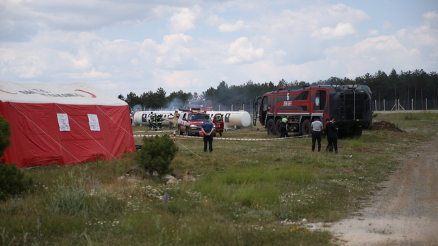 Kastamonu Havalimanı'nda uçak kazası tatbikatı yapıldı