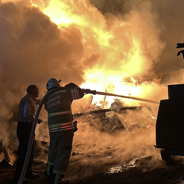Tahta palet atölyesindeki yangın söndürüldü