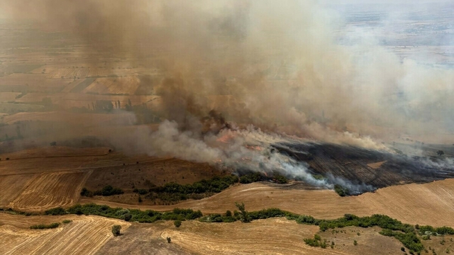 Balıkesir'de tarım arazisinde yangın