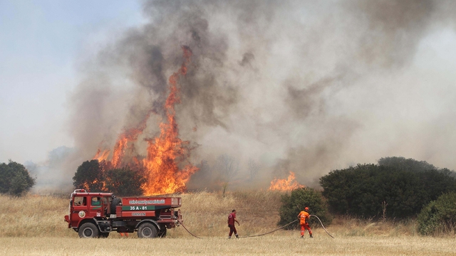 Manisa'da makilik yangını 3 saatte kontrol altında
