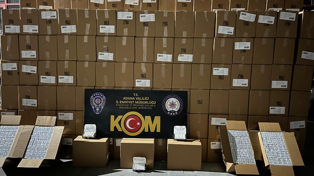 Adana'da 6 milyon 500 bin makaron ele geçirildi