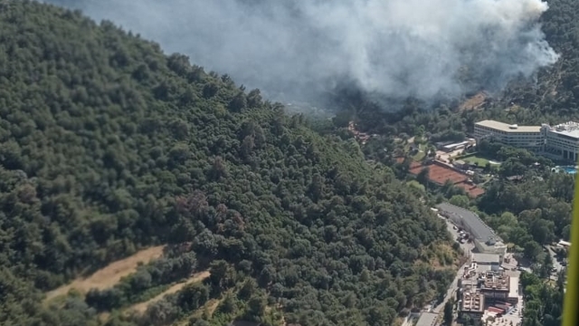 İzmir'de çıkan orman yangınına müdahale ediliyor