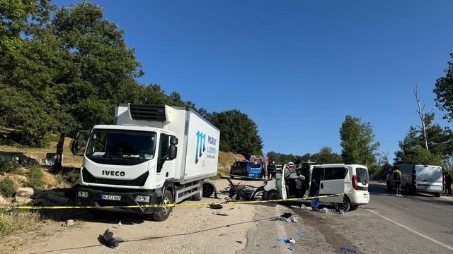 Tokat'ta park halindeki kamyona çarpan araçtaki 2 kişi öldü, 3 kişi yaralandı