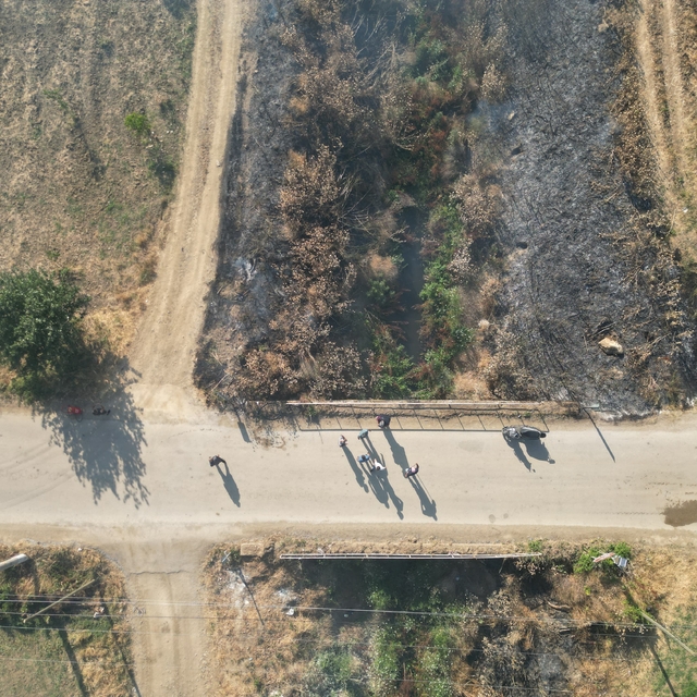 İnegöl'de otluk alanda çıkan yangın söndürüldü