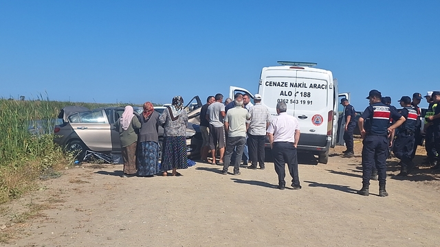 Samsun'da sulama kanalına devrilen otomobilin sürücüsü öldü