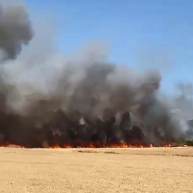 Çanakkale'de tarım arazisinde yangın
