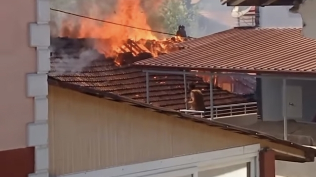 Bartın'da odunlukta başlayan yangında 2 ev kullanılamaz hale geldi