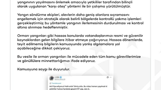 İzmir Aliağa yangınında sosyal medyadaki iddialarla ilgili açıklama