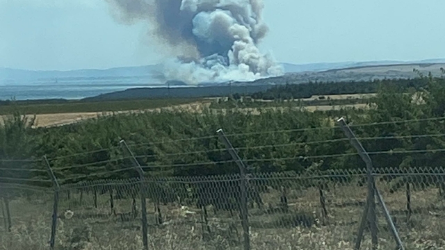 Çanakkale'de tarım arazisinde yangın