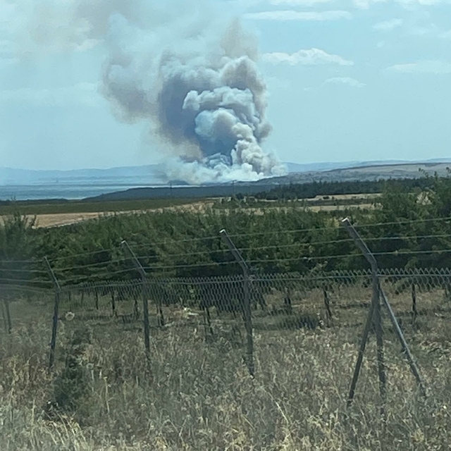 Çanakkale'de tarım arazisinde yangın