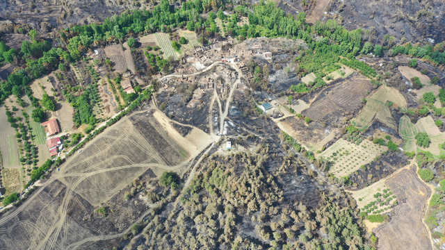 Bilecik'teki yangında alevler tarihi köye küle çevirdi: Uçan bir kuşun yanarak düştüğünü gördüm