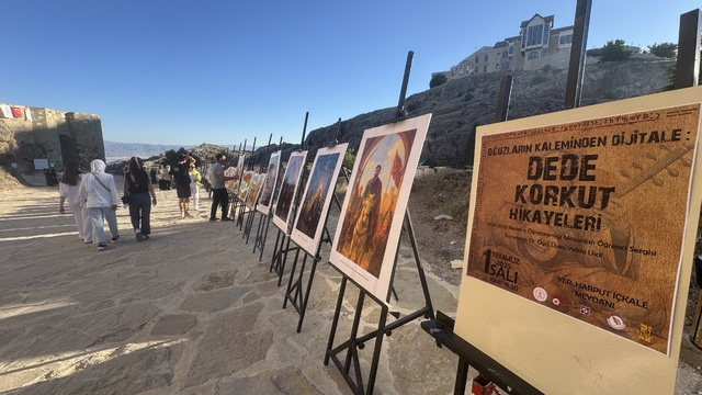 Elazığ'da Dede Korkut hikayelerini konu alan yapay zeka destekli resim sergisi açıldı