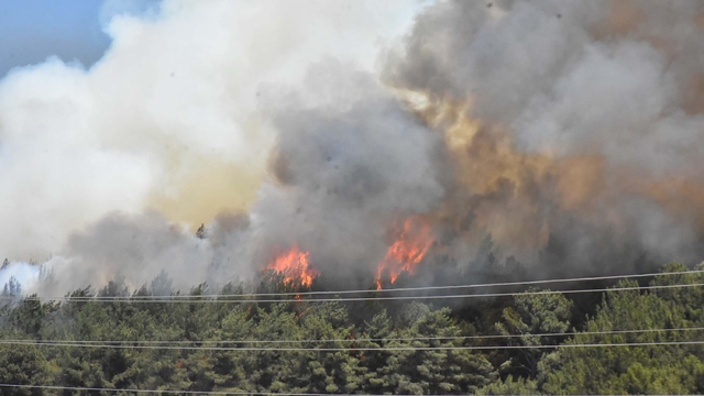 İzmir Buca'daki orman yangını 2'nci gününde; ekipler alevlerin arasında kaldı (2)