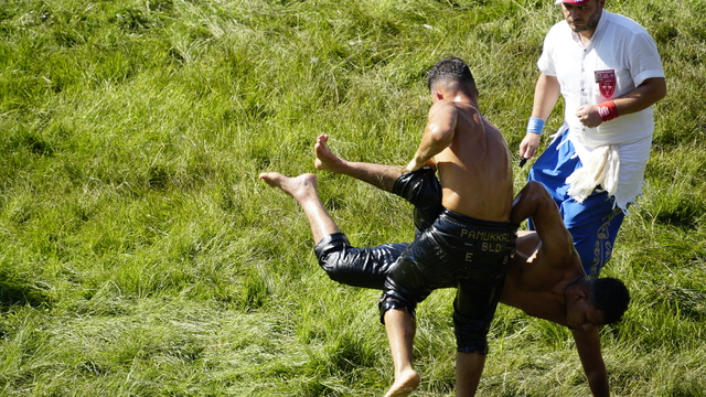 664. Tarihi Kırkpınar Yağlı Güreşleri'nde ikinci gün müsabakaları başladı
