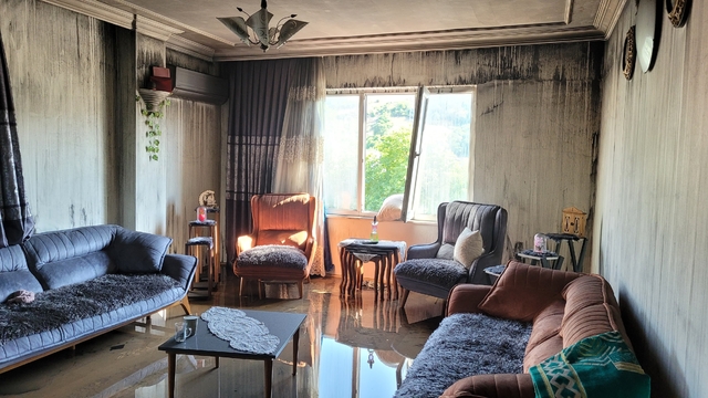 Samsun'da evde çıkan yangında bir kişi dumandan etkilendi