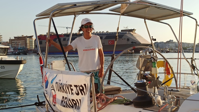 Solo yelken sporcusu Mireli, Türkiye rekoru kırdı; 15 gün 6 saat 41 dakikada Hopa'dan İskenderun'a geldi