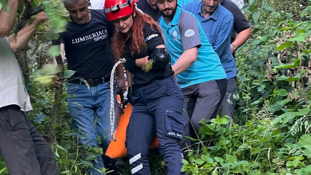 Giresun'da yamaçtan yuvarlanan kişi yaralandı
