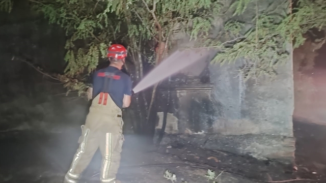 Ödemiş'te otluk alana sıçrayan yangın söndürüldü