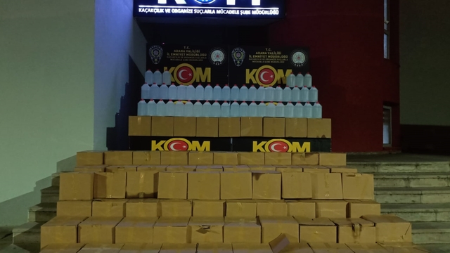 Adana'da 1690 litre etil alkol ele geçirildi