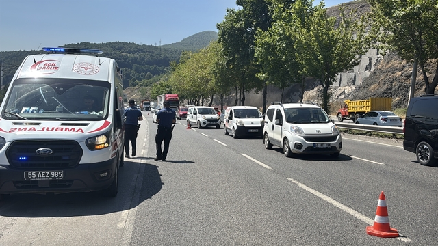 Samsun'da devrilen motosikletin sürücüsü yaralandı