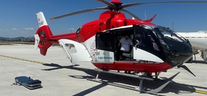 Kastamonu'da ambulans helikopter, trafik kazasında yaralanan kişi için havalandı