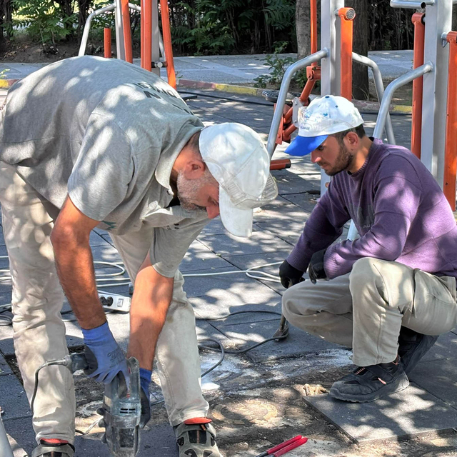 Sorgun'da Ahmet Uslu Dutluk Parkı'nda yenileme çalışması başladı