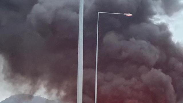 Yolcu otobüsü alev alev yandı