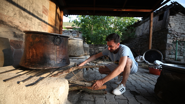 Çankırı'da asırlık imece usulü keşkek yapma geleneği sürdürülüyor