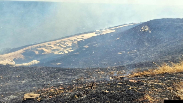 Perinthos Antik Kenti yakınında anız yangını