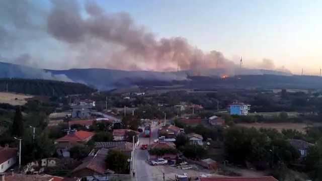 Tekirdağ'daki orman yangını 2'nci gününde