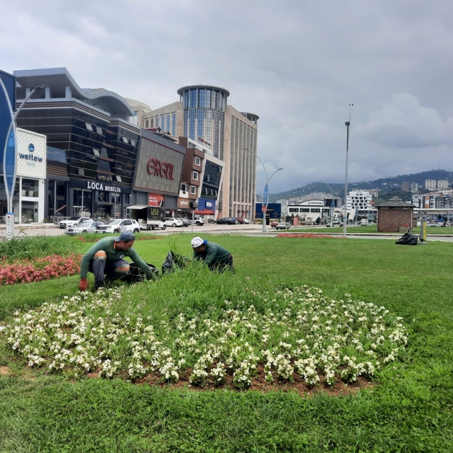 Trabzon'da park ve yeşil alanda düzenleme çalışmaları sürüyor