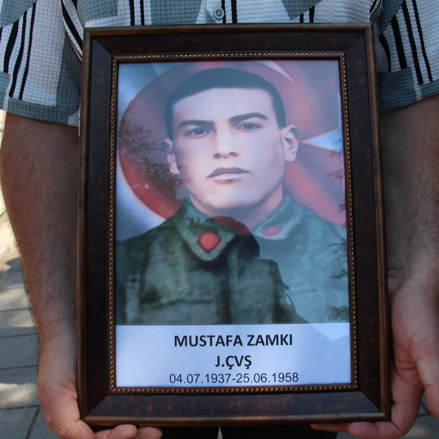 Şehit Mustafa Zamkı'nın naaşı 67 yıl sonra memleketi Çankırı'ya getirilip,...