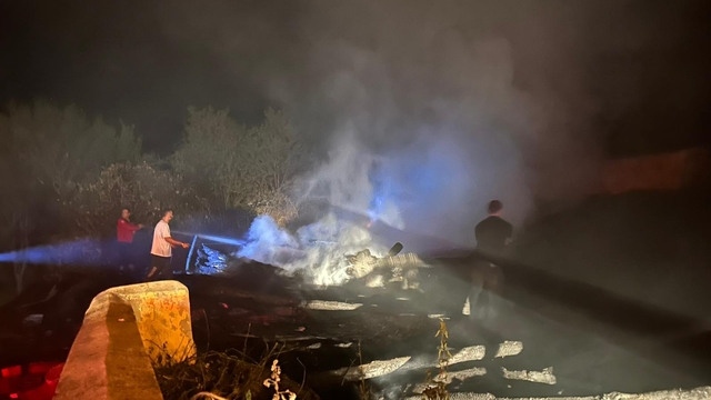 Kastamonu'da çıkan yangında samanlık kullanılamaz hale geldi