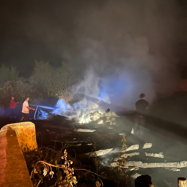 Kastamonu'da çıkan yangında samanlık kullanılamaz hale geldi