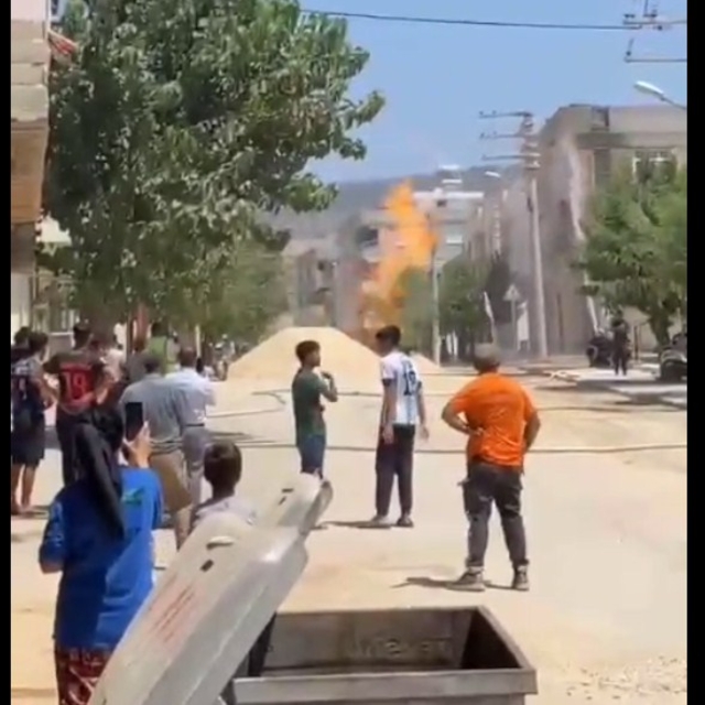 Kilis'te doğal gaz borusu patladı