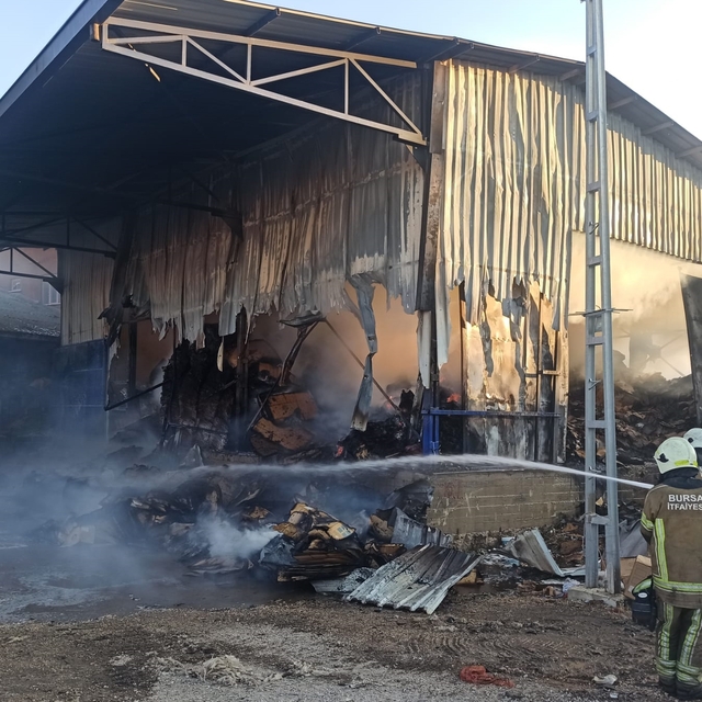 Bursa'da meyve sebze paketleme tesisinde çıkan yangın söndürüldü