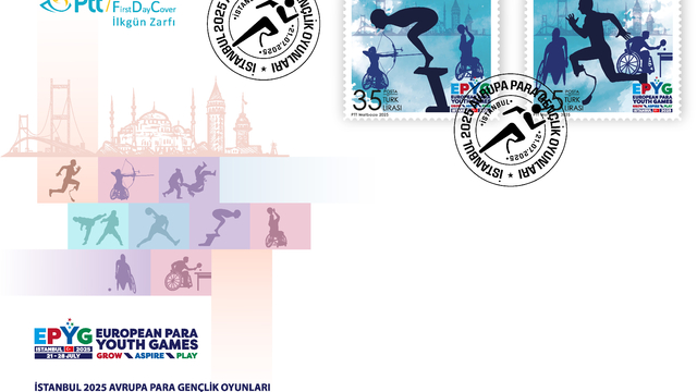 PTT'den "İstanbul 2025 Avrupa Para Gençlik Oyunları" konulu anma pulu ve ilk gün zarfı