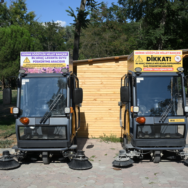 Edirne'deki Söğütlük Millet Bahçesi, lavanta suyuyla serinletiliyor