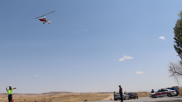 Yozgat'ta helikopter destekli trafik denetimi yapıldı